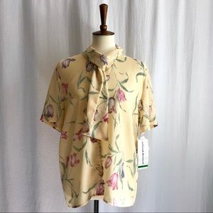 🆕 VINTAGE ALFRED DUNNER Floral Tie Collar Blouse